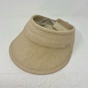 Adjustable Stylish Beige Woven Visor